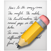 A pencil rests on a sheet of paper filled with cursive writing. The text is mostly illegible, focusing on the pencil, which is yellow with a pink eraser.